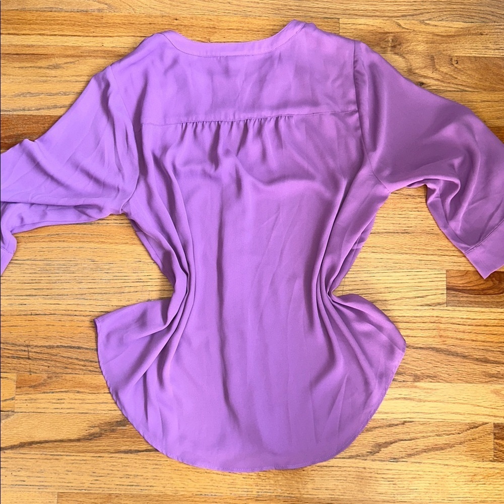 Torrid Purple Button-Front Blouse - Picture 5 of 7